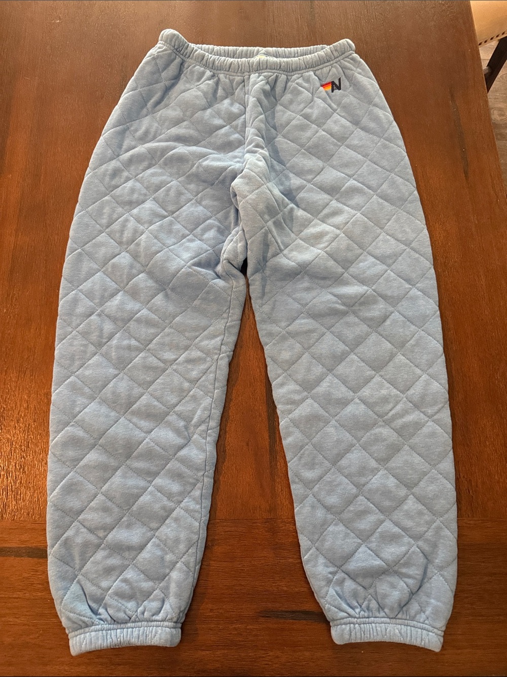 Aviator Nation Quilted Sweatpants XL Ocean Blue
